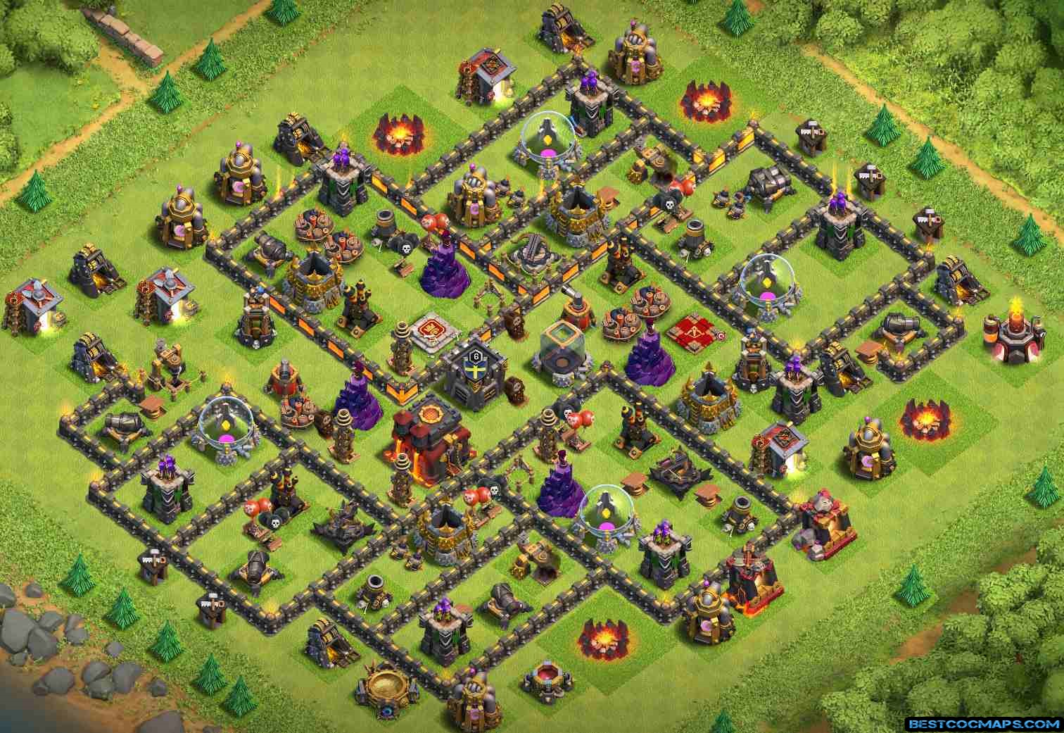 TH10 Hybrid Base Links 2022 with images will help you to guard your town ha...