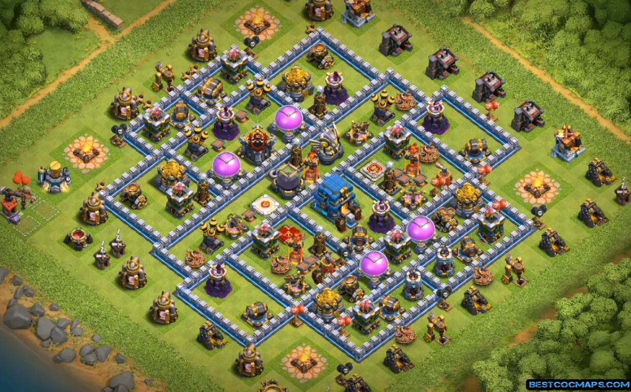 clash of clans base design town hall 9 to protect dark