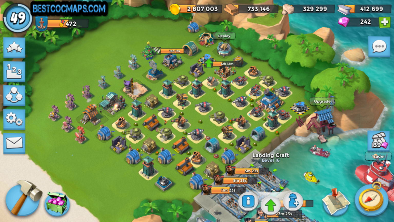 10 Best Boom Beach HQ 17 Layouts 2023 Best COC Maps