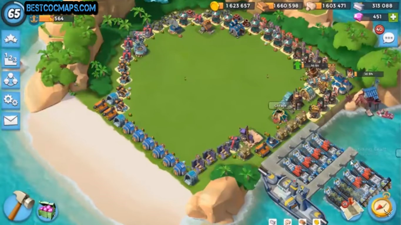 boom beach hq18 base design