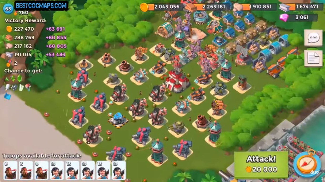 boom beach hq22 layout