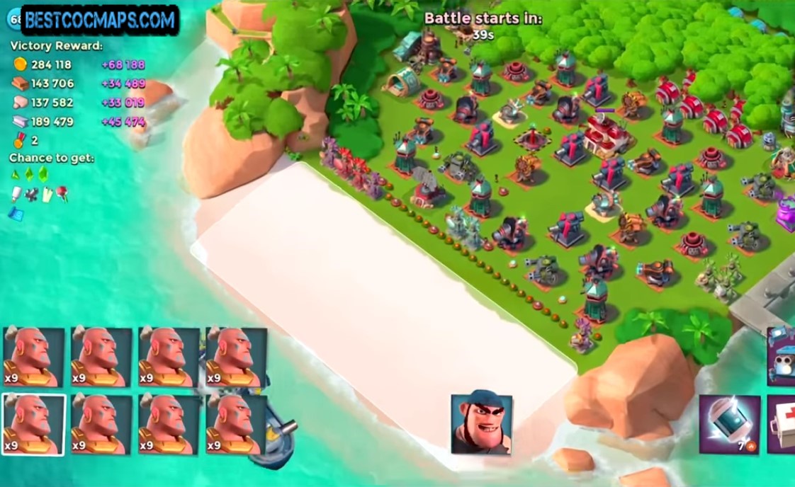 boom beach hq23 base design