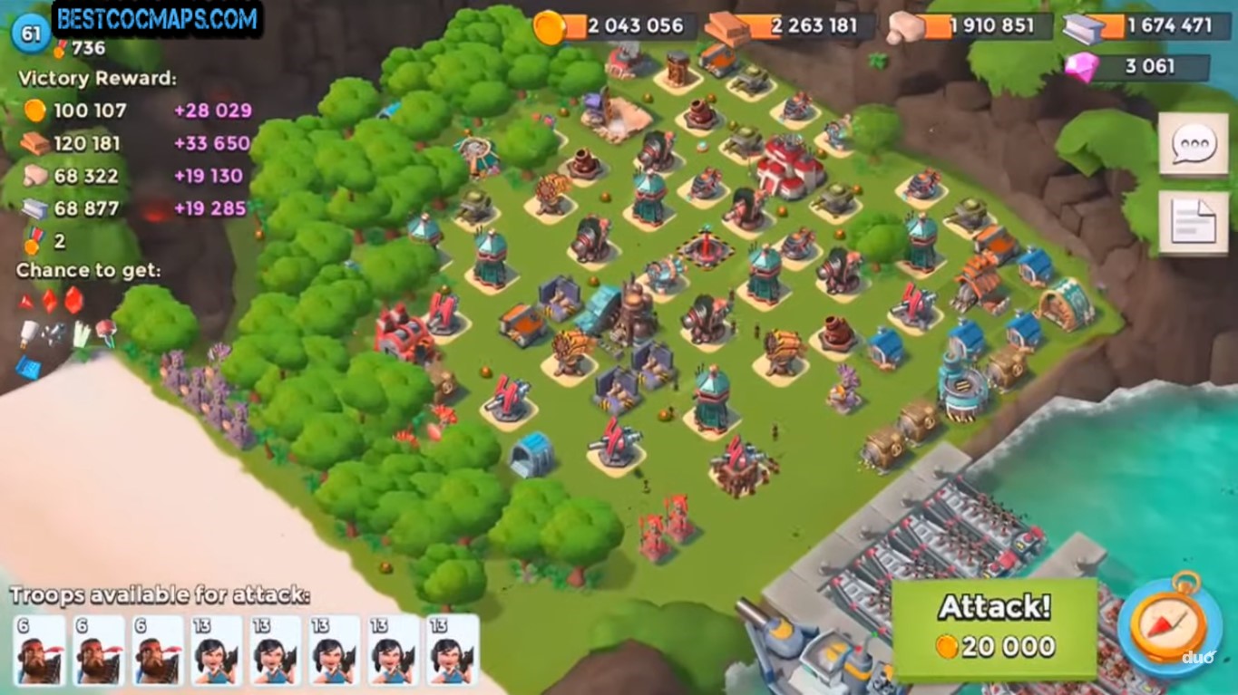 boom beach level 22 hq layout