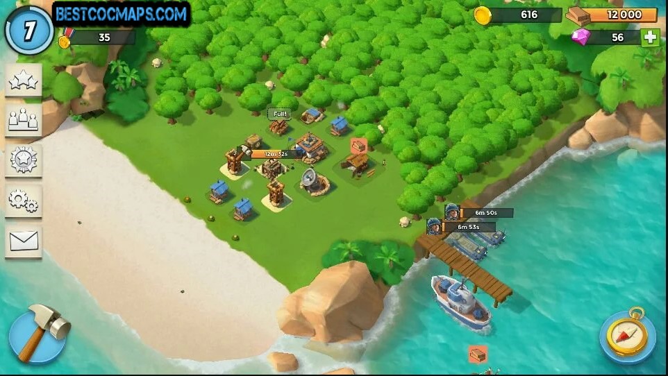 boom beach level 3 hq layout