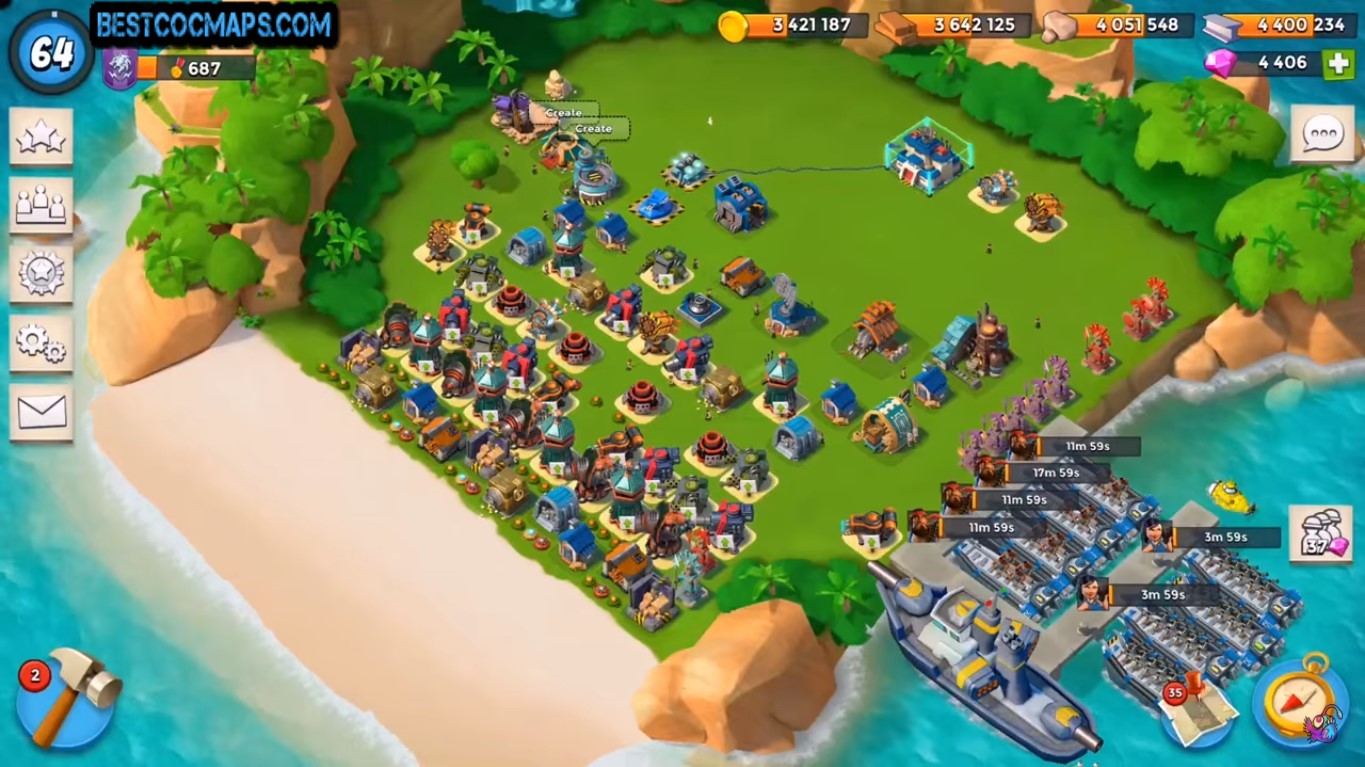 10 Best Boom Beach HQ 22 Layouts 2022 - Best COC Maps