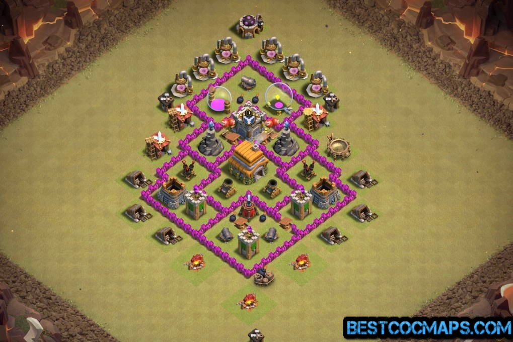town hall 6 trophy base