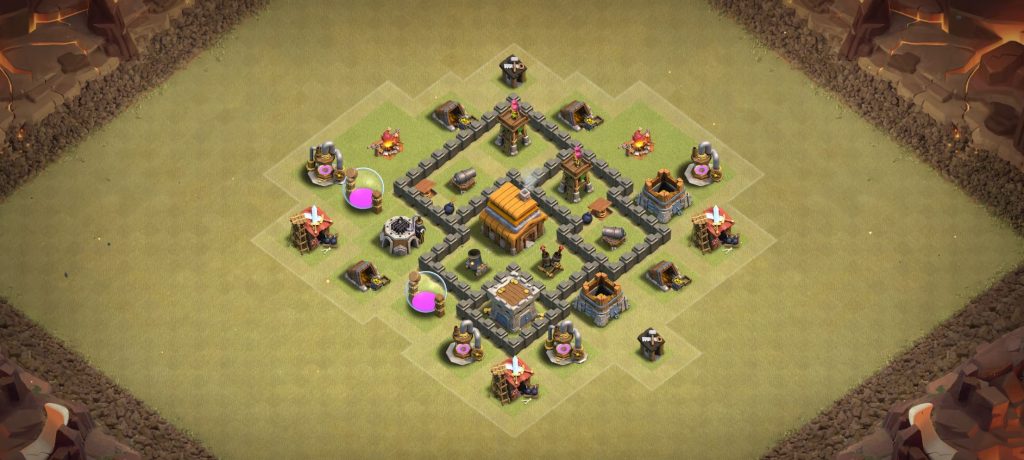 clan castle centralized level 4 loot protection layout