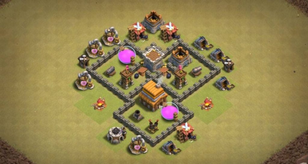 clash of clans th4 trophy layout link