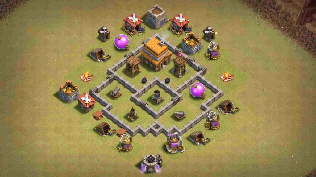 clash of clans town hall 4 trophy base 2023