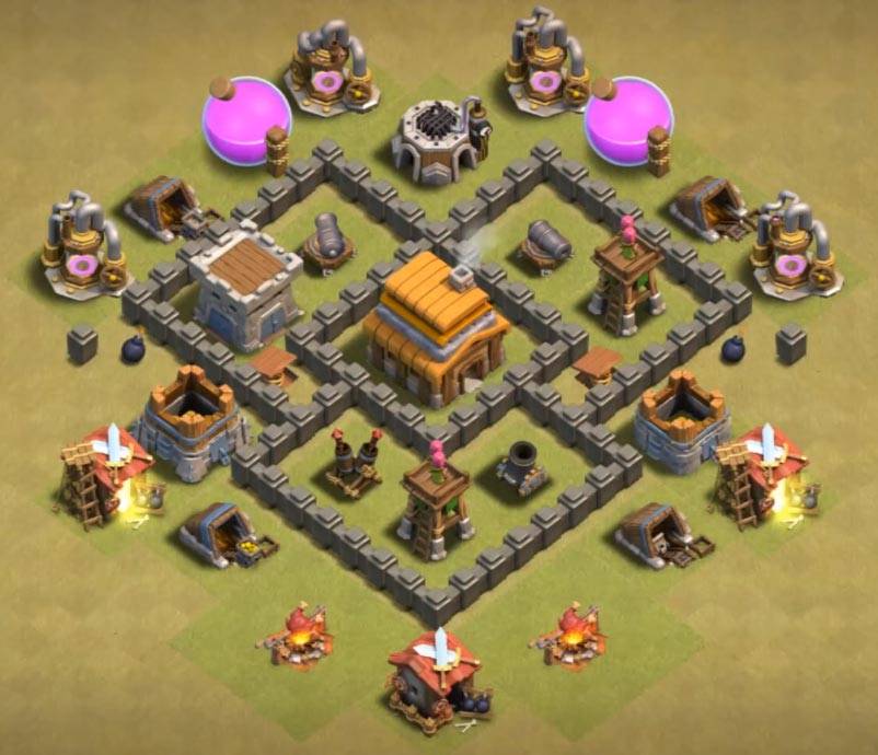 clash of clans town hall 4 war base link