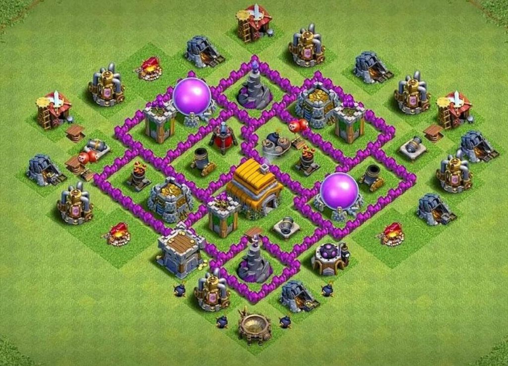 coc town hall 6 hybrid layout design link download