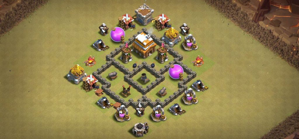 exceptional town hall 4 base anti 2 star