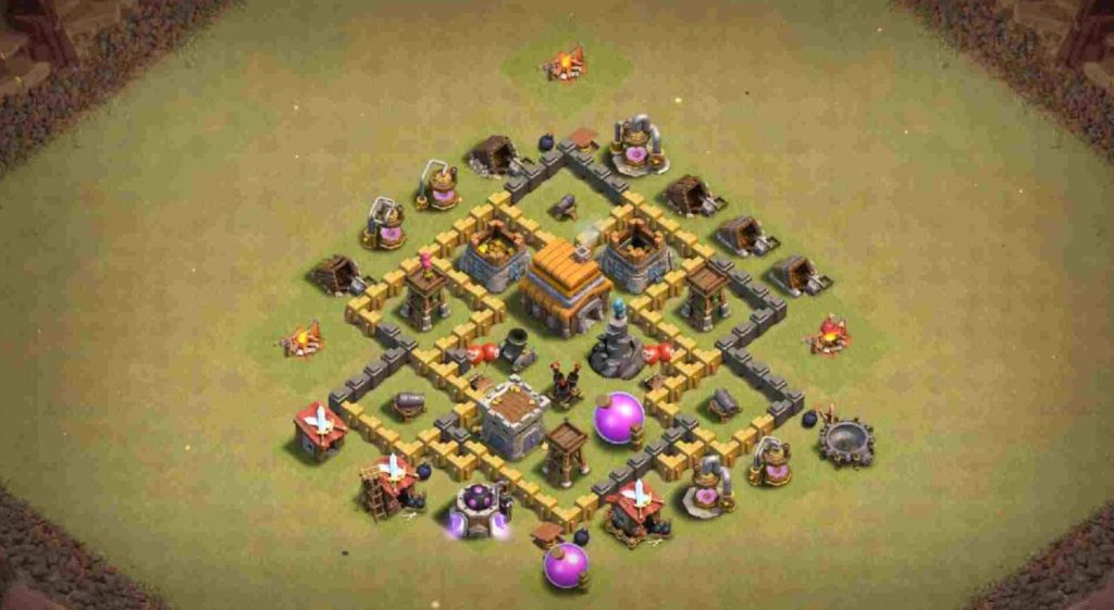 clash of clans anti everything farming layout link level 5