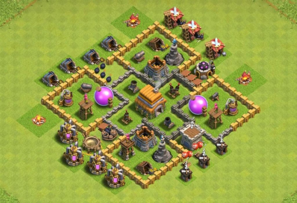 clash of clans anti everything farming layout link level 6