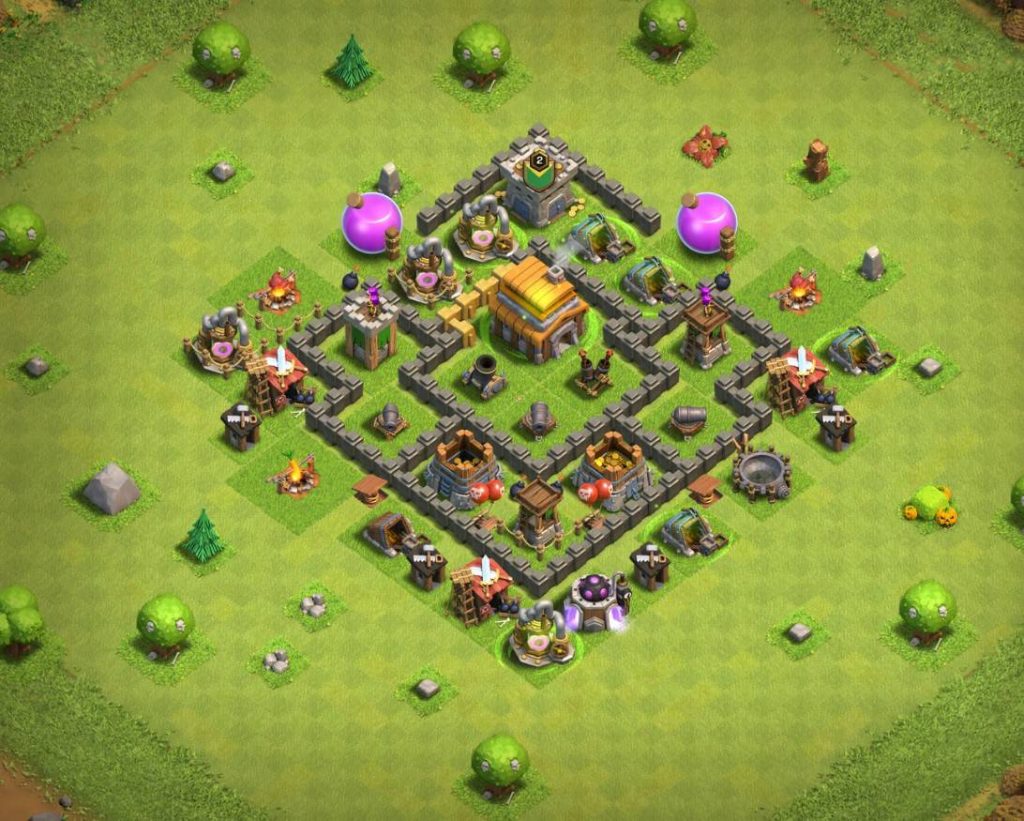 clash of clans town hall 5 trophy base layout