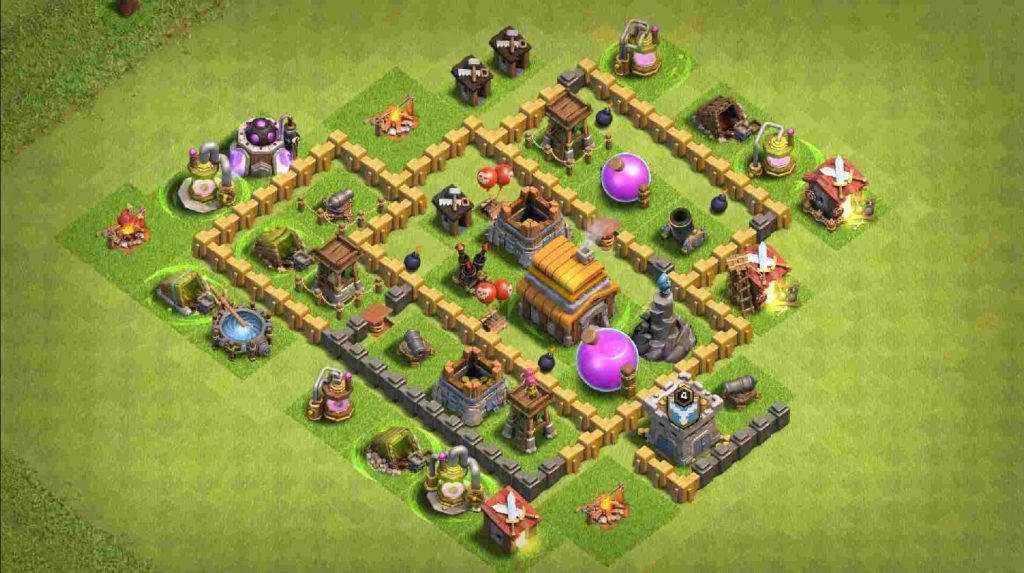 clash of clans town hall 5 trophy base link
