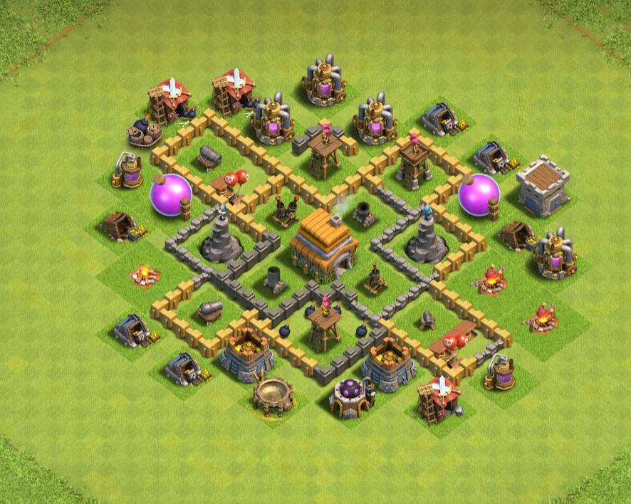 clash of clans town hall 6 base with link