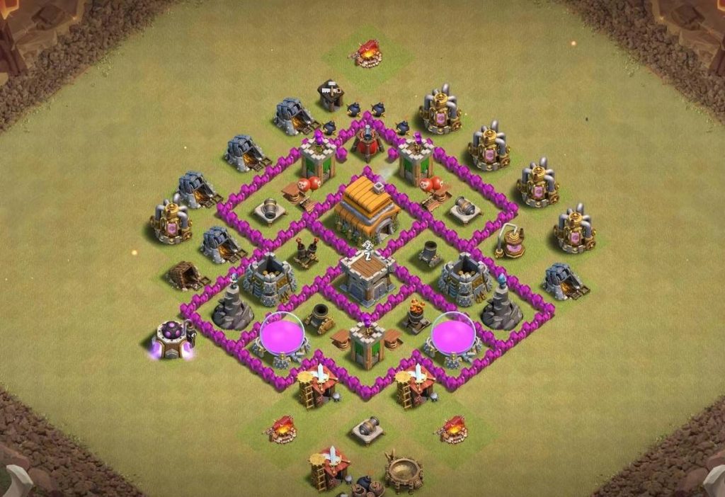 coc th6 trophy base layout link