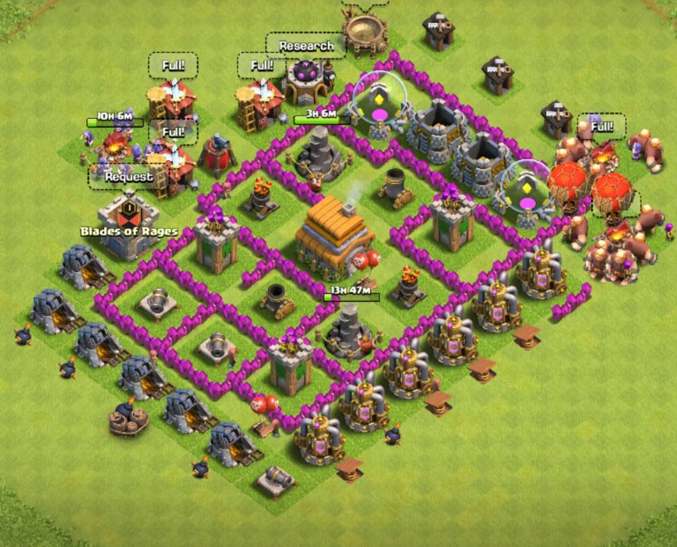 trophy pushing town hall 6 base link