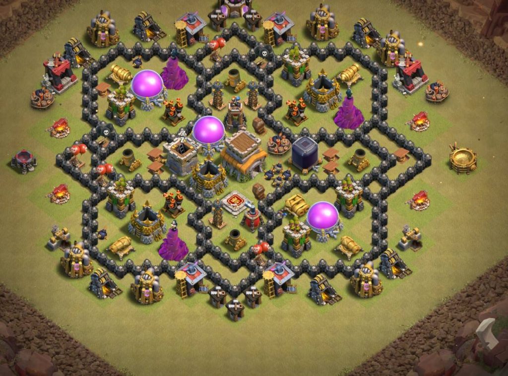 best th8 war base with bomb tower