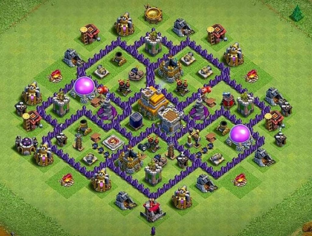 clash of clans th7 trophy push base copy link with bomb tower