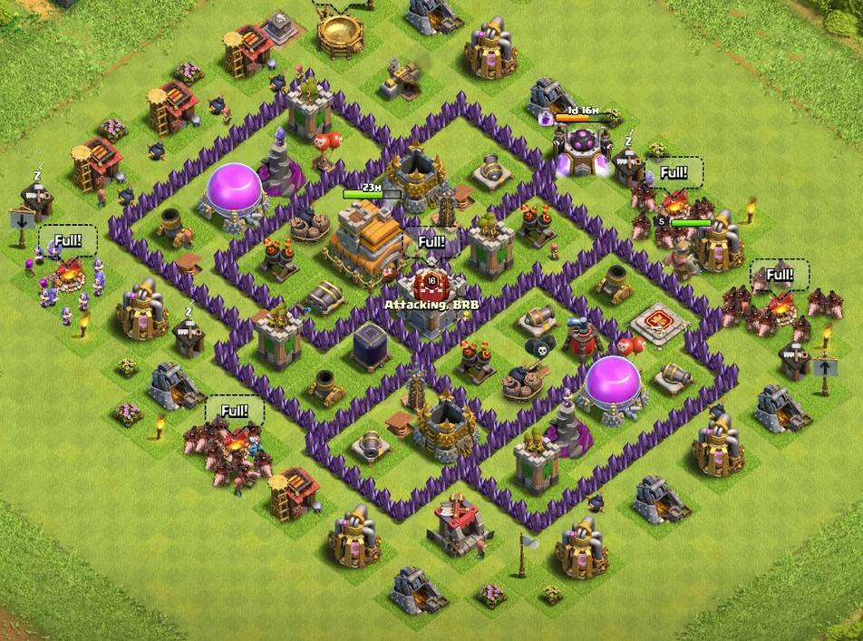 clash of clans trophy unbeatable th7 base link