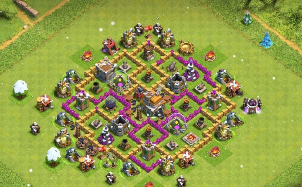 coc trophy town hall 7 layout with download link