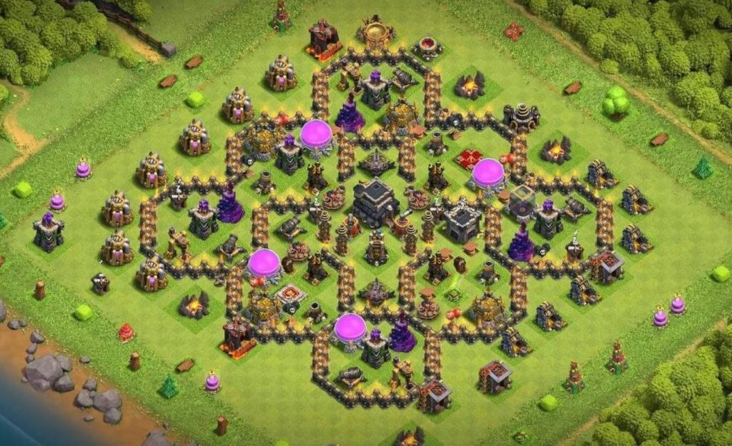 Clash of Clans Town Hall 9 Trophy Base Anti 2 Stars