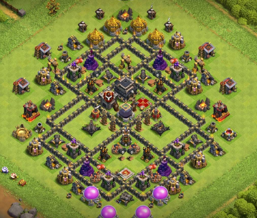 clash of clans th9 trophy push base copy link with bomb tower