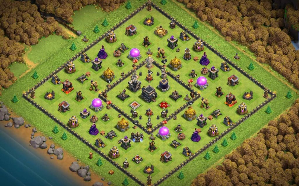 clash of clans town hall 9 hybrid base map link