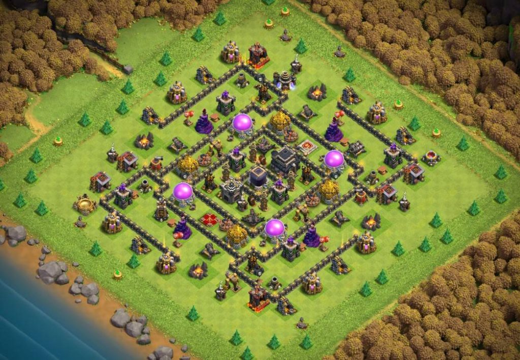 clash of clans trophy th9 layout 2023
