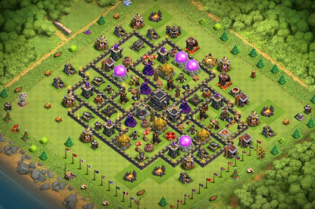 clash of clans trophy th9 layout Anti everything