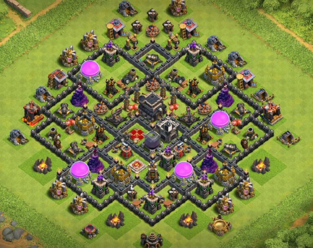 clash of clans trophy th9 layout anti ground