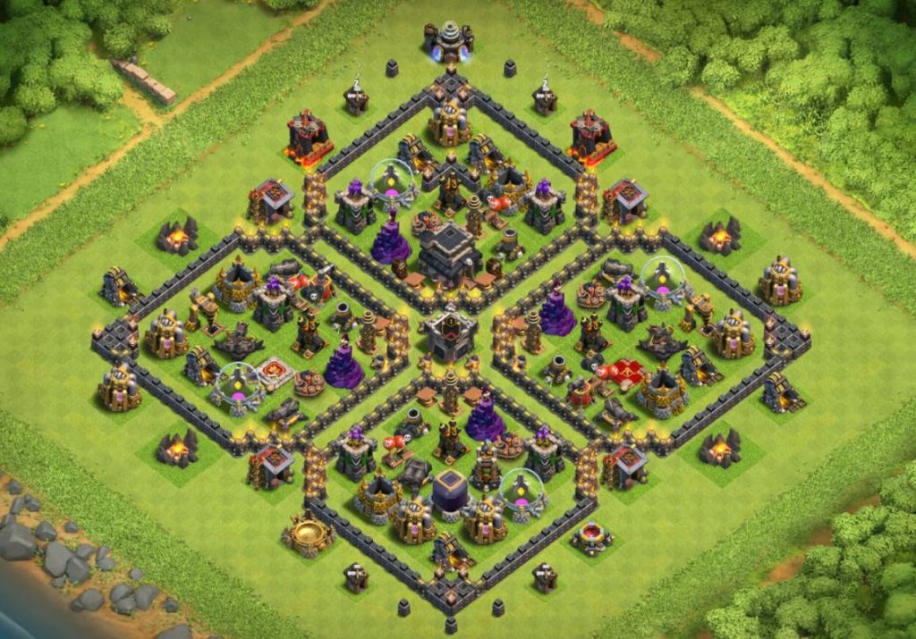coc trophy town hall 9 base anti all troops