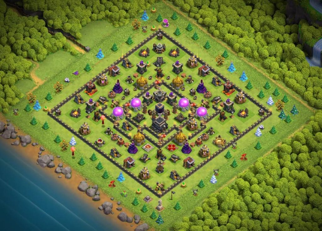 coc trophy town hall 9 base layout and links