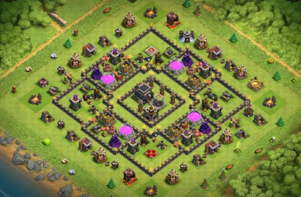 coc trophy town hall 9 base layout link