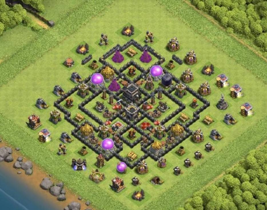 trophy pushing top th9 base Anti all troops